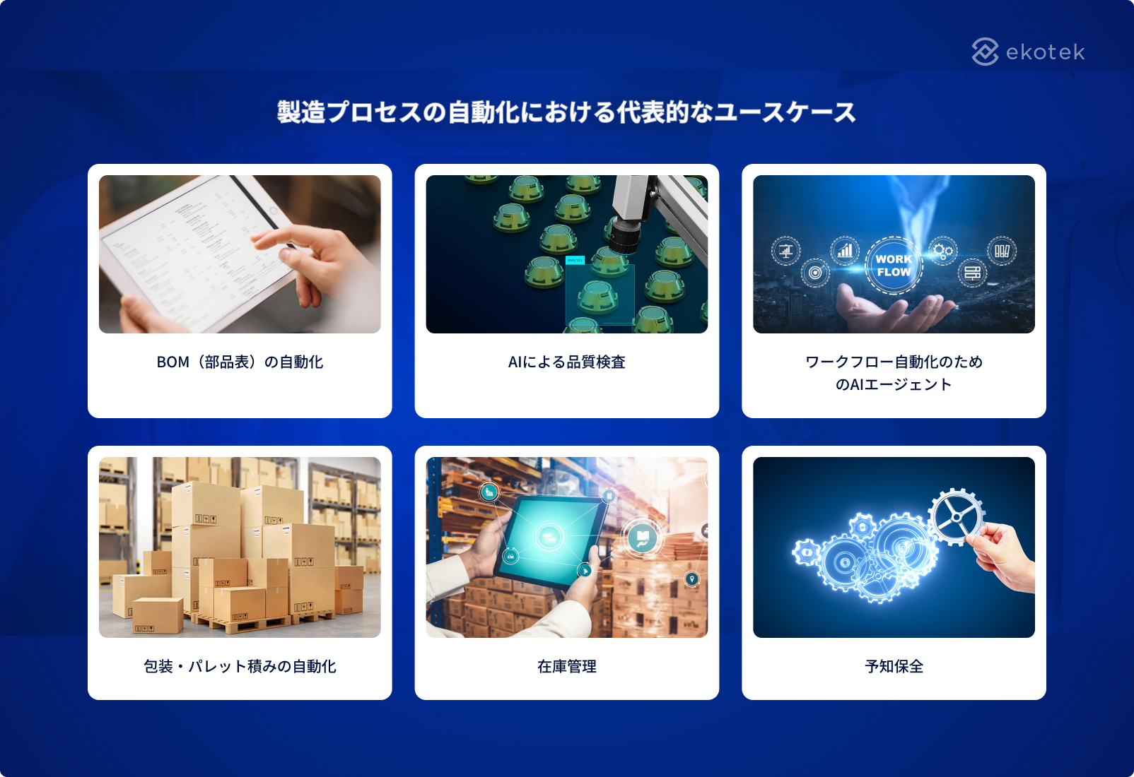 Common use cases in manufacturing process automation