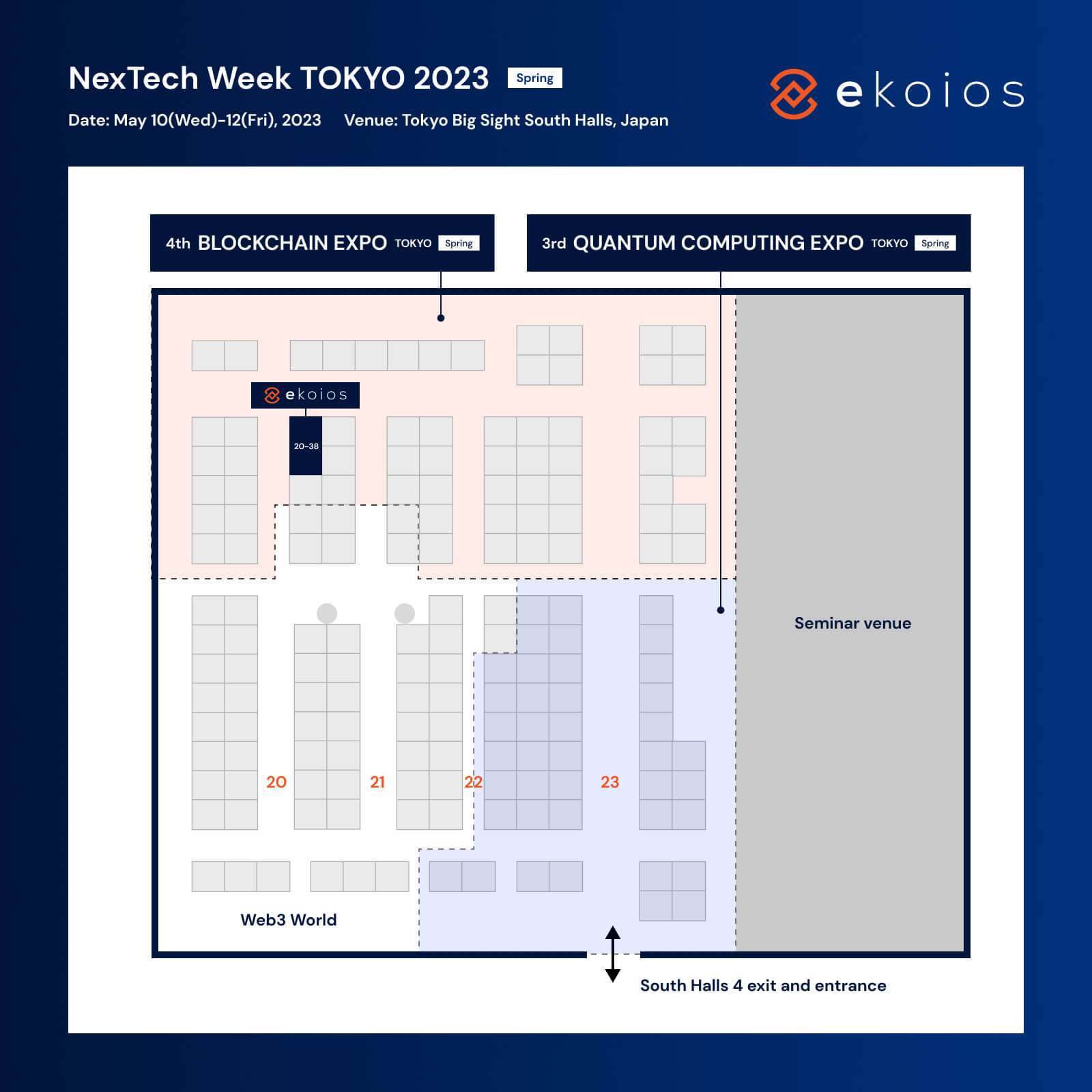 Ekotek's booth location at the Blockchain Expo 2023